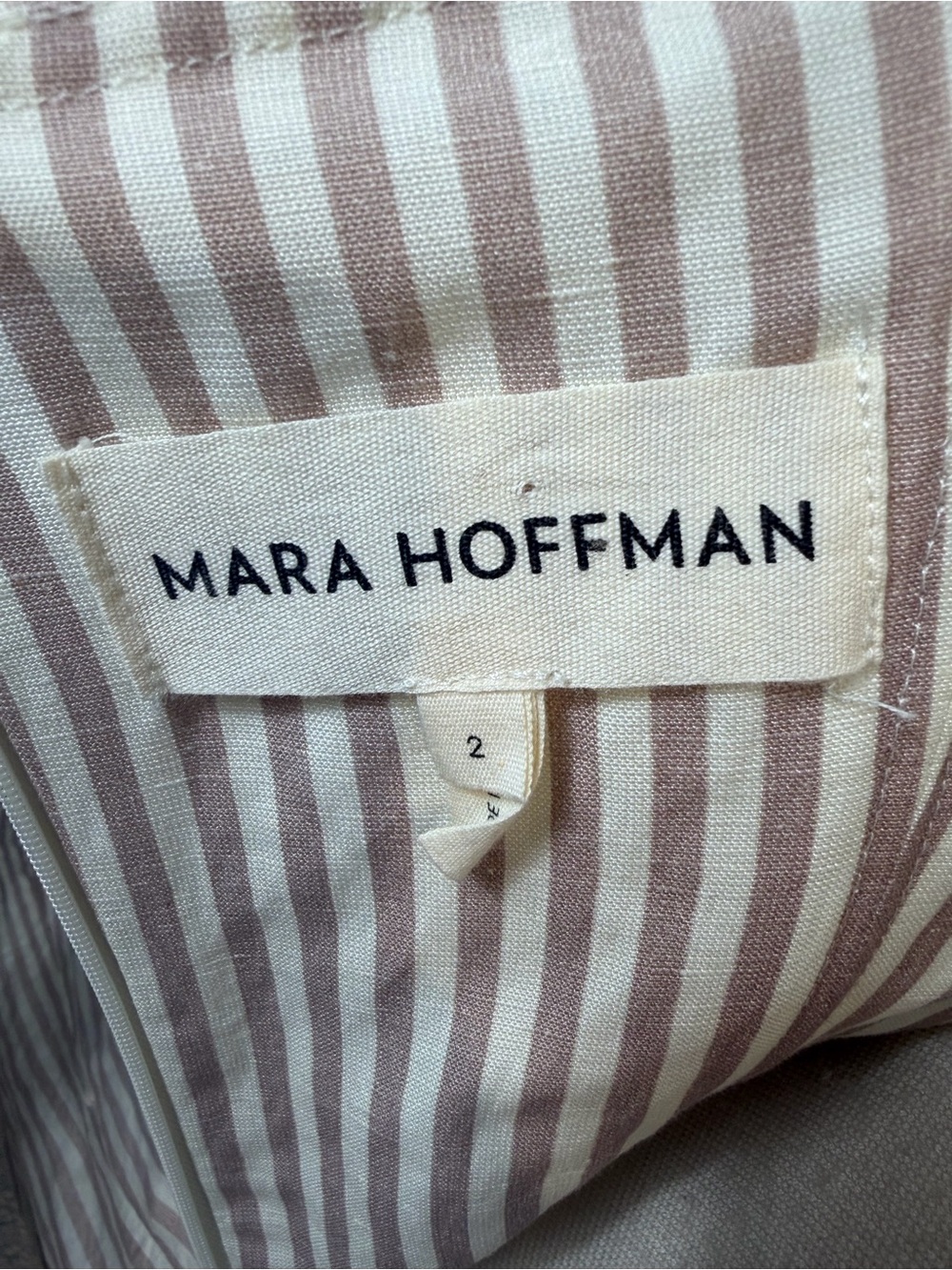 Mara Hoffman Striped Linen Blend Puff Sleeve Maxi Dress Size 2 - Picture 10 of 11